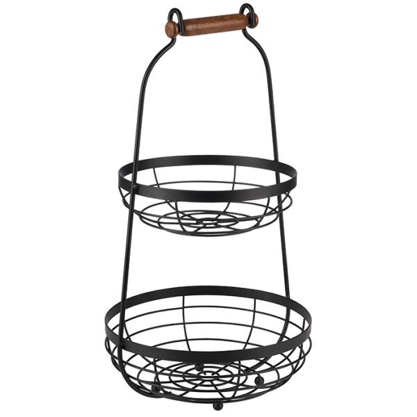 Etagere, 2-stufig, schwarz, Höhe: 480 mm APS 30335 (4004133303355)