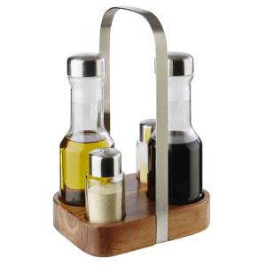 Menage WOOD, 5-teilig, Akazienholz/ Edelstahl APS 40437 (4004133404373)