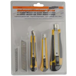Cutter-Satz, 3-teilig, schwarz / gelb BRÜDER MANNESMANN M60125 (4003315709817)