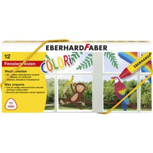 Wachsmalkreide EFA Fensterkreide dreikant für Fenster Kartonetui 12 Stück sortiert Eberhard Faber 524112 (4087205241120)