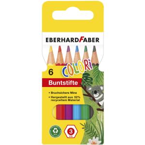 Hexagonal-Buntstift COLORI, kurz, 6er Etui EBERHARD FABER 514906 (4087205149068)