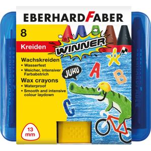 Dreikant-Wachsmalkreide WINNER, 8er Etui EBERHARD FABER 524006 (4087205240062)