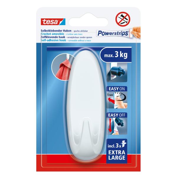Powerstrips Haken EXTRA LARGE Oval, weiß tesa 59025-00000-00 (4063565402975)