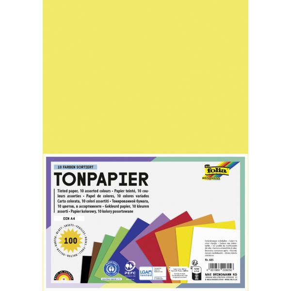 Folia Tonpapier Farbsortiert 130 G/qm 500 Blatt 64/500 09 (4001868645095)