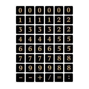 Zahlen 13x13 mm 0-9 Folie schwarz gold geprägt 2 Bl. HERMA 4131 (4008705041317)