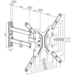 TV-Wandhalterung Full Motion, für 58, 42 - 139, 7 cm LogiLink BP0016 (4052792042634)