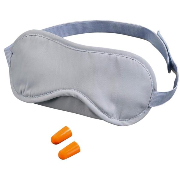 Gepolsterte Schlafmaske, inkl. Gehörschutzstöpsel, grau hama 00139514 (4047443487506)