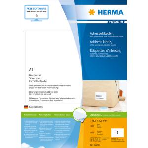 Universal-Etiketten PREMIUM, 148, 5 x 205 mm, weiß HERMA 8690 (4008705086905)