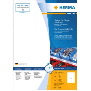Wetterfeste Folien-Etiketten, 210 x 297 mm, weiß HERMA 10784 (4008705107846)