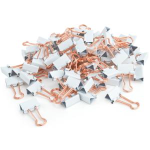 Foldback-Klammer, (B)19 mm, weiß / rosegold, 80 Stk. RAPESCO 1508 (5018505016254)