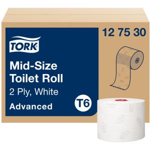 TORK Midirollen-Toilettenpapier, 2-lagig, weiß, 100 m tork 127530 (7322540475883)
