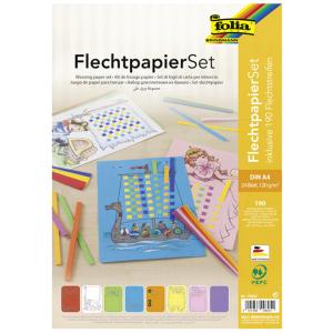 Bastelset Flechtpapier A4, 24 tlg. sortiert FOLIA 70251 (4001868098051)