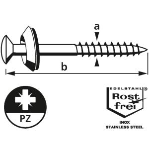 Spenglerschraube 4, 5x25 mm, PZ2, 25 Stück suki. 6180800 (4032526035019)