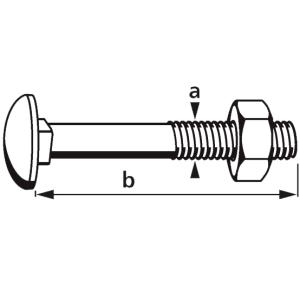 Schlossschraube, Flachrundkopf, M5x40/ 18 mm suki. 6112011 (4032526106443)