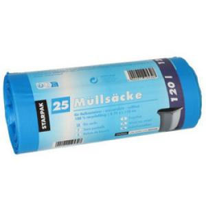 Müllsäcke HDPE, 120 Liter, blau STARPAK 19530 (4002911195307)