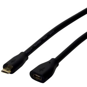 Micro USB 2.0 Verlängerungskabel, 1, 5 m, schwarz LogiLink CU0122 (4052792047172)