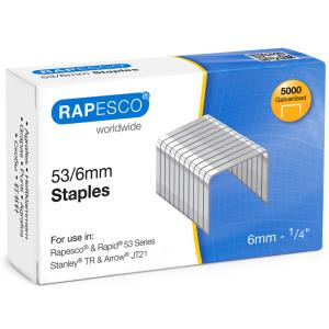 Heftklammern 53/ 6, verzinkt, 2.000 Stück RAPESCO 0751 (5018505053235)