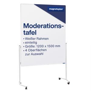 Moderationstafel, (B)1.200 x (H)1.500 mm, weiß magnetoplan 2111100 (4013695033167)