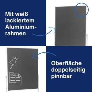 Moderationstafel, (B)1.200 x (H)1.500 mm, blau magnetoplan 2111103 (4013695033181)