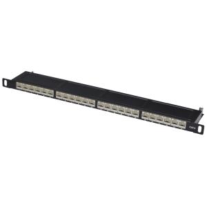 19' Patch Panel Kat.6, Klasse E, 24 Port, schwarz DIGITUS DN-91624S-SL-SH (4016032323297)