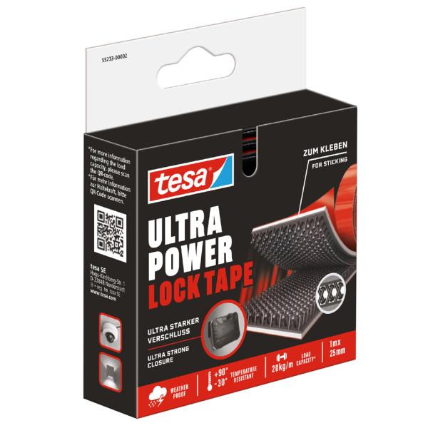 Tesa Klettband Ultra Power Lock Tape Schwarz, 1 St. 55233-00002-00 (4063565403934)