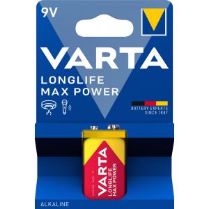 Alkaline Batterie Longlife Max Power', E-Block (9V) VARTA 04722 101 401 (4008496545612)
