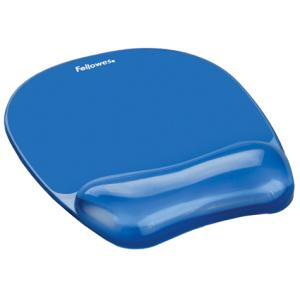 Handgelenkauflage Crystals Gel mit Maus Pad, blau Fellowes 9114120 (0077511911415)