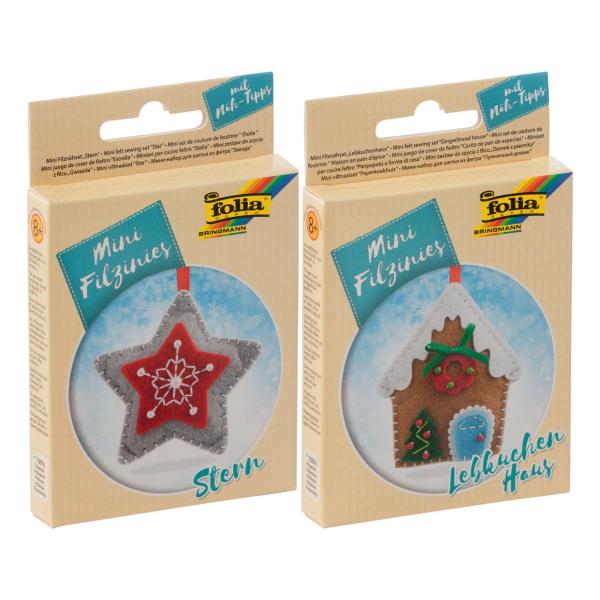 folia Filznähset Mini Filzinies Lebkuchen 19 Teile