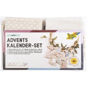 Adventskalender-Set BASIC, Stoffbeutel, 49-teilig folia 64121 (4001868115598)