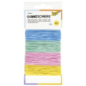 Gummischnüre PASTELL, 4 Farben a 5 m sortiert folia 13704 (4001868122862)