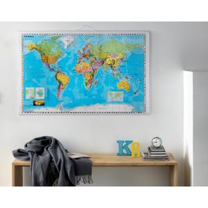 Weltkarte, laminiert, (B)1.370 x (H)970 mm FRANKEN KAM600 (4016946186353)