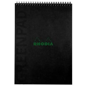 Spiralnotizblock GREENPAD, DIN A4+, liniert, schwarz RHODIA 119927C (3037921199275)