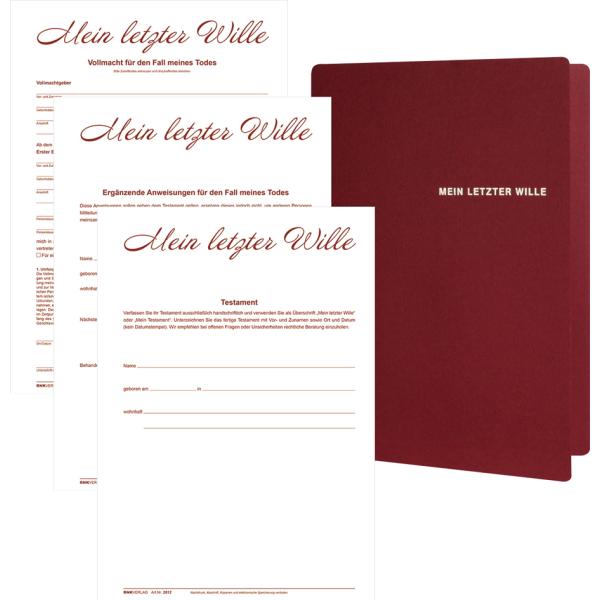 Mappe 'Mein letzter Wille' für 2 Personen RNK Verlag 2898 (4002871289801)