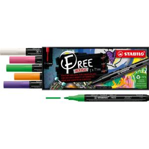 Acrylmarker FREE T100, 5er Set 'Spring' STABILO 691/5 (4006381576536)