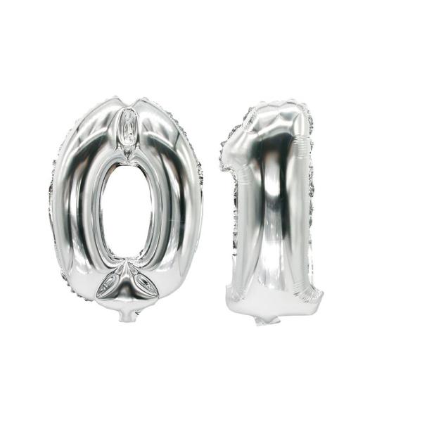 Folienballon 'Zahlen', Ziffer: 4, silber PAPSTAR 86834 (4002911868348)