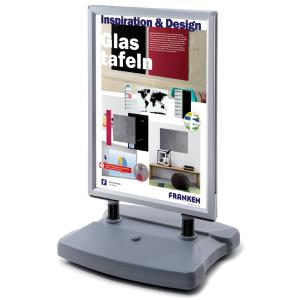 Kundenstopper Outdoor mit Rollen A1, grau FRANKEN BS1304 (4016946215381)