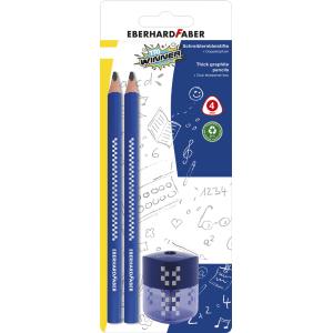 EBERHARD FABER Bleistift TRI Winner mit Doppelspitzer 2B 3 Teile Blisterkarte