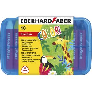 Dreikant-Wachsmalkreide COLORI, 10er Etui EBERHARD FABER 524011 (4087205240116)