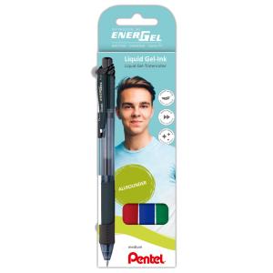 Pentel Energel Bl107 Gelschreiber-set Schwarz, Blau, Rot, Grün 0,35 Mm, Schreibfarbe: Farbsortiert, 4 St. BL107-4