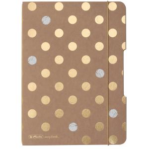 Herlitz Notizbuch Pure Glam A5 Punktraster, Braun Mit Metallic Punkten Softcover 40 Seiten 300005234 (4008110574240)