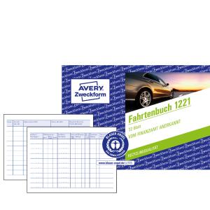 Fahrtenbuch Recycling A6 quer für PKW 64 Seiten für 310 Fahrten AVERY ZWECKFORM 1221 (4004182012215)