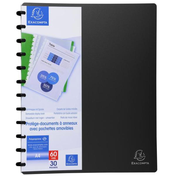 Sichtbuch DIN A4, 30 Hüllen, schwarz EXACOMPTA 86351E (3130630863519)