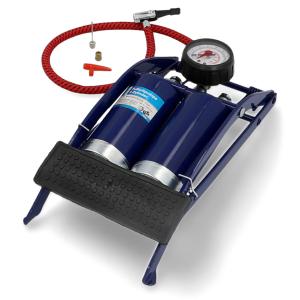 Fußluftpumpe Doppelzylinder, blau cartrend 10942 (4008153109423)