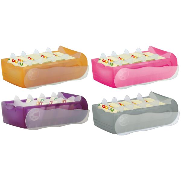Karteibox CROCO A8 quer für 500 Karten rot-transluzent HAN 998-617 (4012473998445)