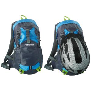 Rucksack mit Helmnetz, blau / grau FISCHER 50367 (4008153503672)
