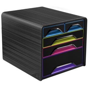 CEP Schubladenbox Smoove GLOSS, 5 Schübe, schwarz / bunt cep 1072130411 (3462159011196)
