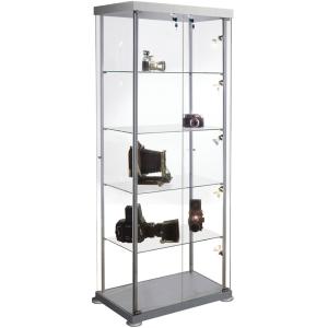 Rechteck-Vitrine expoline, 4 Glasböden, alusilber kerkmann 40376182 (4044917412101)