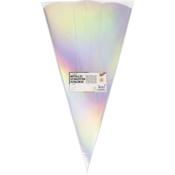 Metallic-Schultüten-Zuschnitt, 6-eckig, hellgrün folia 92304 (4001868126372)