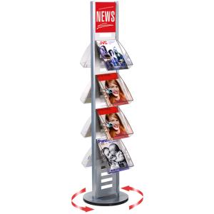 Prospekt-Bodenständer tec-art, drehbar, alusilber kerkmann 41634614 (4044917418073)