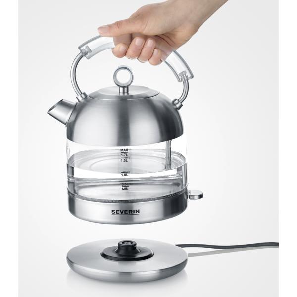 Glas-Wasserkocher Retro WK 3459, 1, 7 Liter SEVERIN (4008146038600)